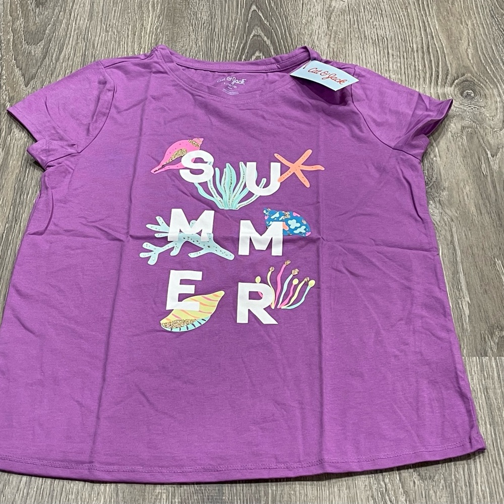 New Cat & Jack Girls 10/12 Large plus Shirt Summer G13